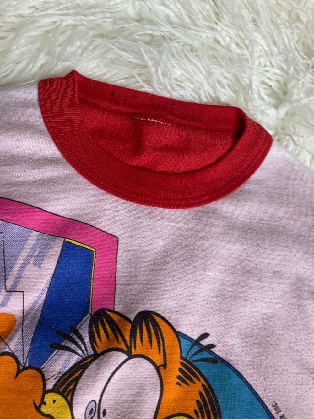 70’s Vintage Garfield Long Sleeve Pajama Top Kids Size 5 6 Jim Davis Comic Cat